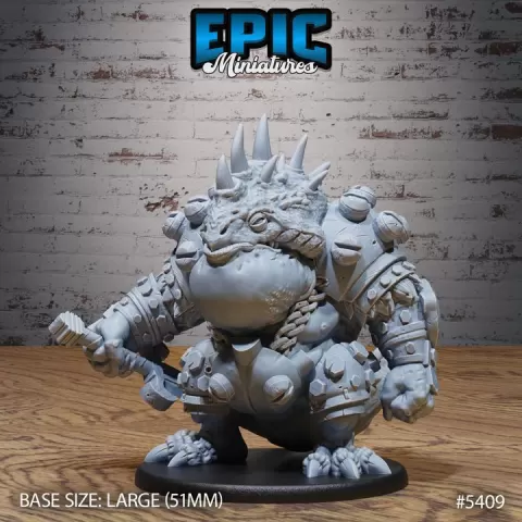 Bulky Lizard Bandit / Reptilian Humanoid Robber / Lizardfolk Warrior / Outlaw Raider / Evil Reptile / Draconic Fighter Character by Epic-Miniatures