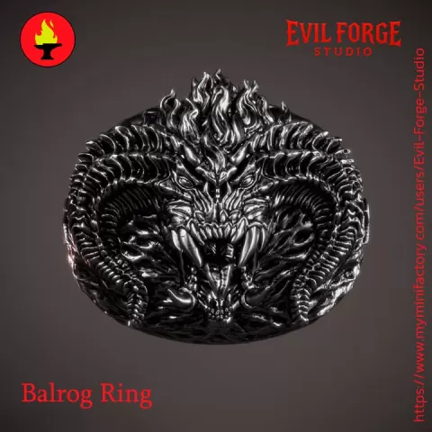 Demon Flame Ring by Evil Forge Studio