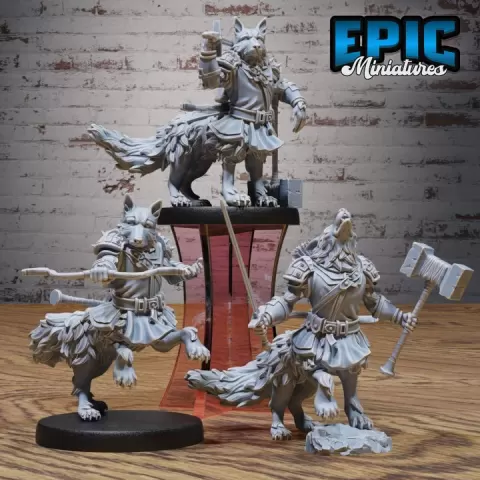 Sheppard Dog Centaur Set / Humanoid Hound Hybrid Warrior / Canine Monster / Weredog Creature / Woodland Beast / Dogfolk Encounter by Epic-Miniatures
