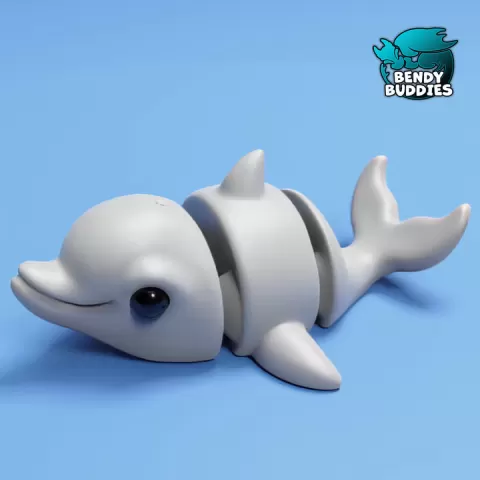 Wavy Dolphin / Aquatic Mammal Articulated / Print-in-Place Sea Animal Creature / Wild Beast / Cute Monster / Fantasy World Encounter by Bendy Buddies