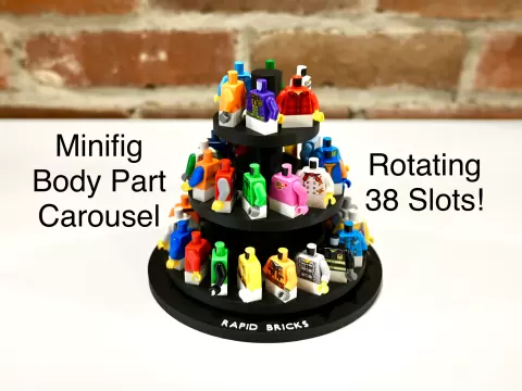 Minifig Body Parts Carousel, 3 Tier Compact