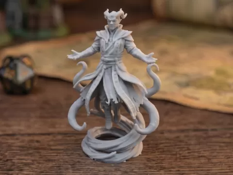 Tiefling Eldritch Warlock (Void Tentacles) - 32mm