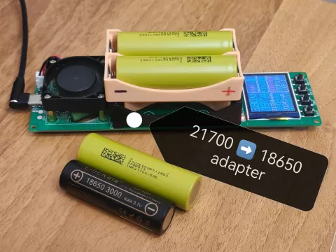 21700 battery holder and adapter to 18650 charger