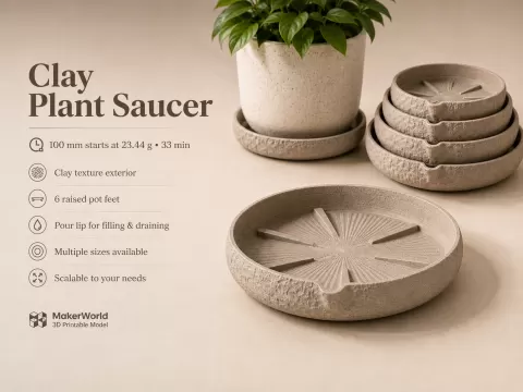 Stone Plant Saucer/Limestone Drip Tray w Pour Lip