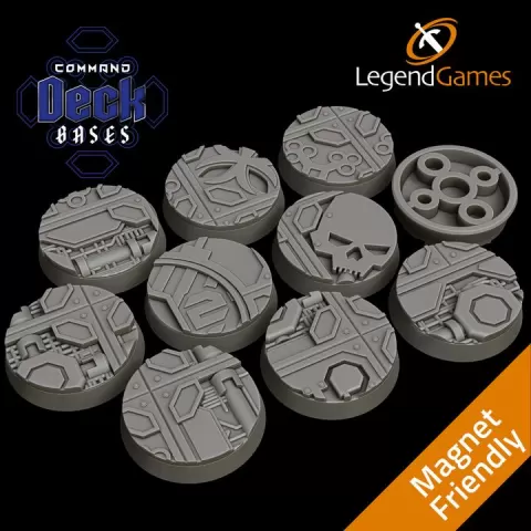 LegendGames 25mm Command Deck Bases - Round magnetised Sci-Fi by Legend Games