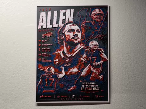 Josh Allen NFL Buffalo Bills Player Card HueForge