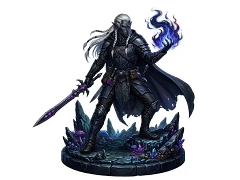 Vener - Male Drow Fighter/Wizard/Rogue