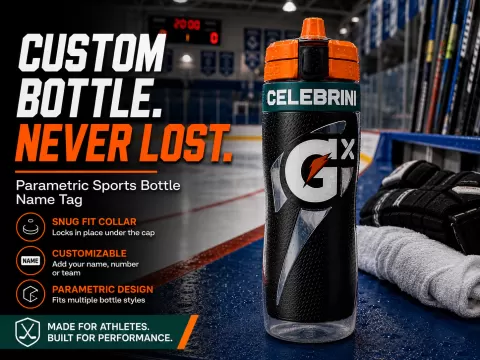 Parametric Sports Bottle Name Tag