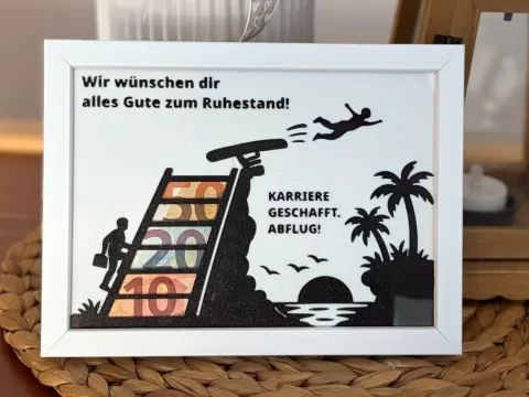 Rente - Geschenk für Geldscheine im 13x18 Rahmen