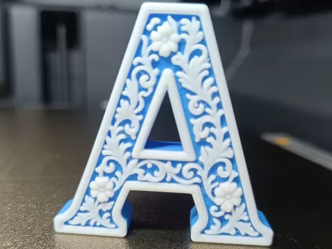 A lettera incisione Floreale AMS