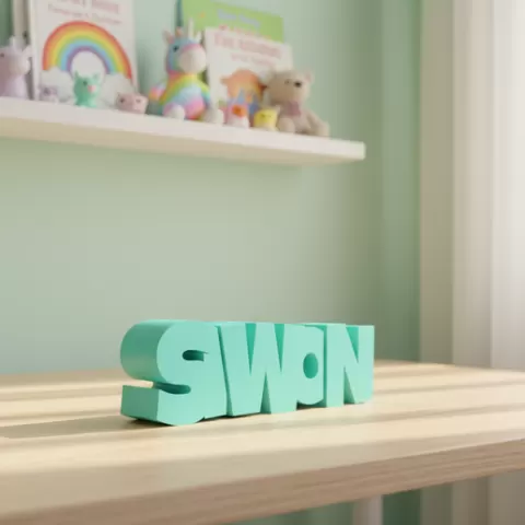 STL File, Personalized Piggy Bank, Name: SIWON, 3D Printing Template Gift for Newborn & Baptism, Money Box with Name