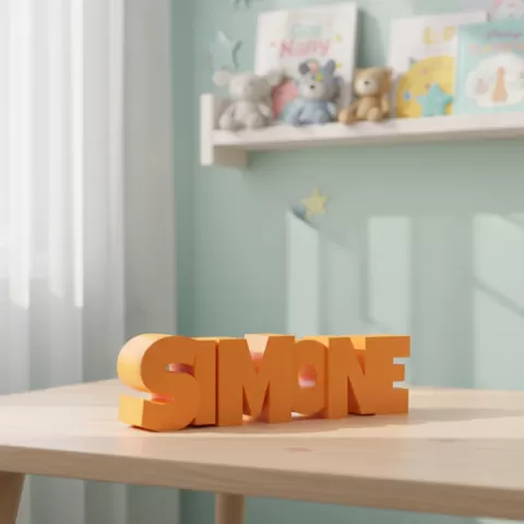 STL File, Personalized Piggy Bank, Name: SIMONE, 3D Printing Template Gift for Newborn & Baptism, Money Box with Name