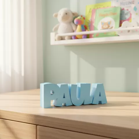 STL File, Personalized Piggy Bank, Name: PAULA, 3D Printing Template Gift for Newborn & Baptism, Money Box with Name