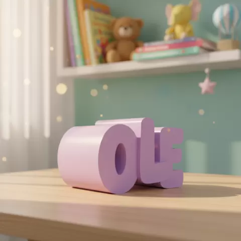 STL File, Personalized Piggy Bank, Name: OLE S, 3D Printing Template Gift for Newborn & Baptism, Money Box with Name