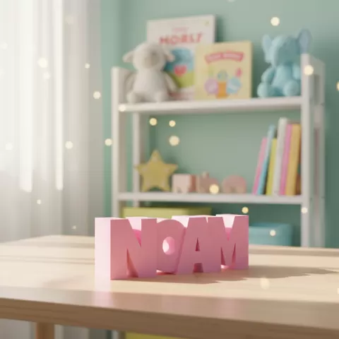 STL File, Personalized Piggy Bank, Name: NOAM, 3D Printing Template Gift for Newborn & Baptism, Money Box with Name