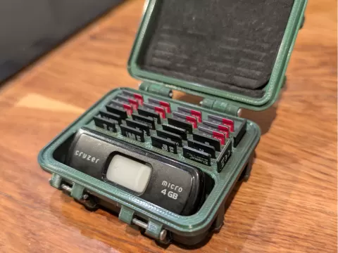 Slimmed micro SD-card storage container/case/box