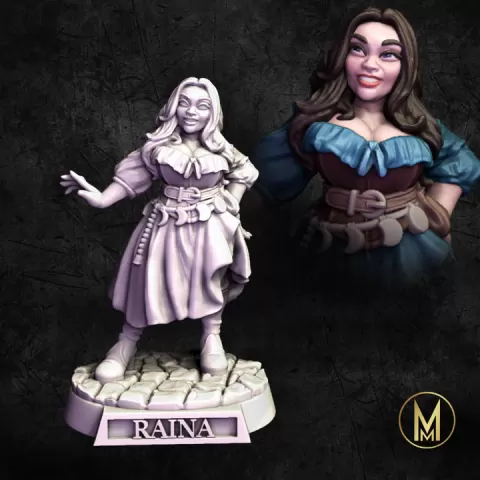 Female Druid - Raina the Female Druid (druid female / curvy druid / plus size druid) by Moonlight Minis- Christine Van Patten