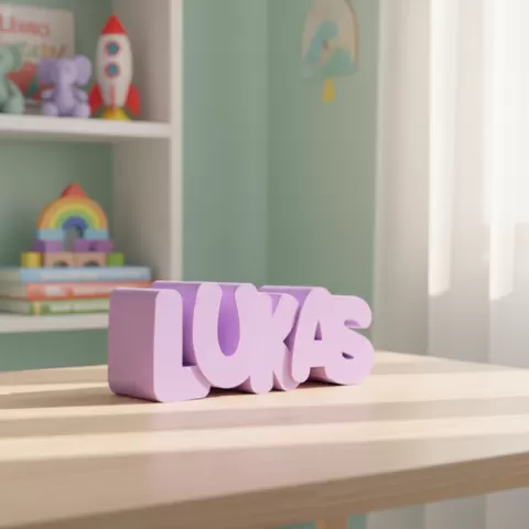 STL File, Personalized Piggy Bank, Name: LUKAS M, 3D Printing Template Gift for Newborn & Baptism, Money Box with Name