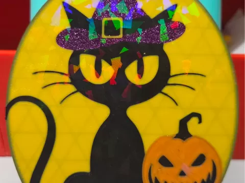 Cat and Jack o' lantern Sign