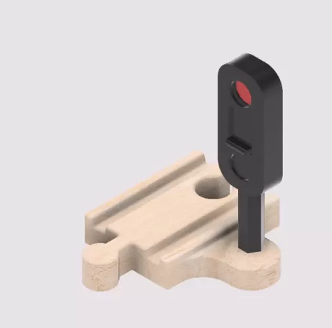 Improved wooden train traffic light for IKEA/Brio