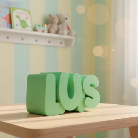 STL File, Personalized Piggy Bank, Name: LARA M, 3D Printing Template Gift for Newborn & Baptism, Money Box with Name