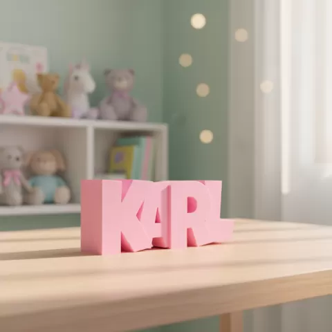 STL File, Personalized Piggy Bank, Name: KARL, 3D Printing Template Gift for Newborn & Baptism, Money Box with Name