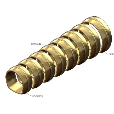 Euro shank 9mm wide comfort fit grooved band US size 5to12 3D print model