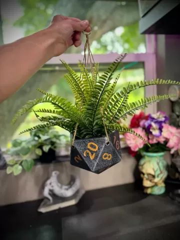 Hanging D20 planter