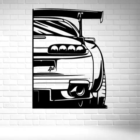 🏎️ Toyota Supra Rear Wall Art / Toyota Supra Rear Wall Art (2D)