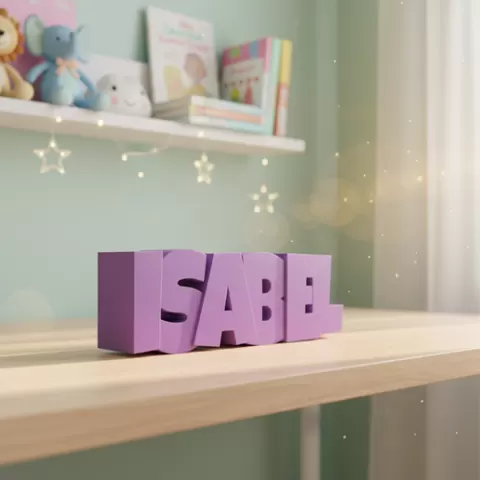 STL File, Personalized Piggy Bank, Name: ISABEL, 3D Printing Template Gift for Newborn & Baptism, Money Box with Name