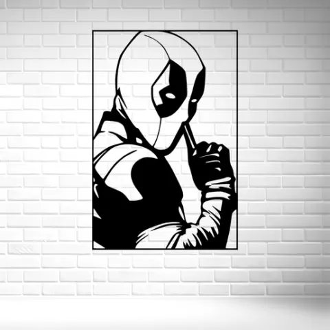 🧱 Deadpool Wall Sculpture 2D Rectangular / Deadpool Rectangular Wall Sculpture