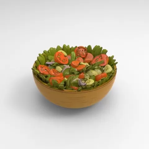Salad Bowl 1/32 Scale – Realistic Food Prop for Diorama and Slot Car Scenery