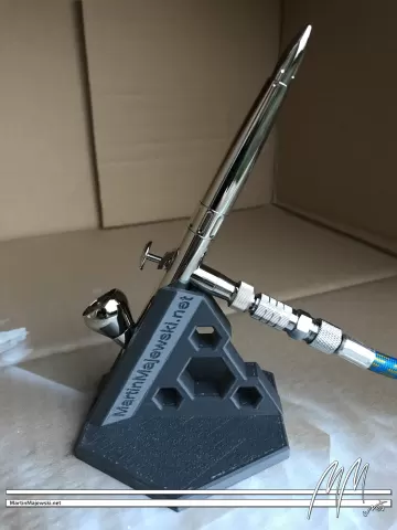 Airbrush HexDesign Stand for Harder & Steenback Evolution Silverline