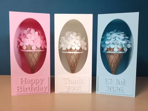 Ice Cream Corn Flower Gift Box with Display Stand
