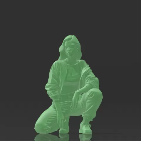 👟 Mujer Urbana en Cuclillas / Urban Woman in Squatting Pose - Escala 1/64
