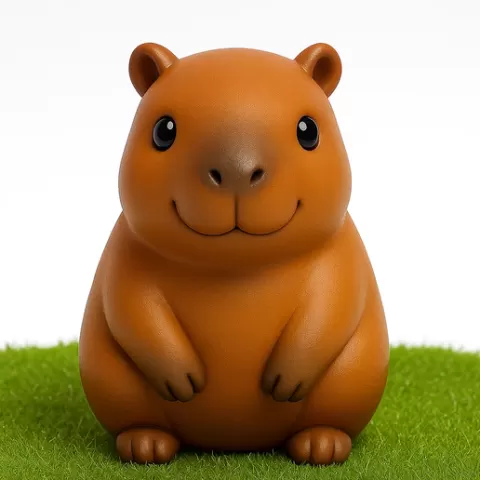 Cute Capybara Figurine | Adorable Minimalist Desk Pet | South American Rodent