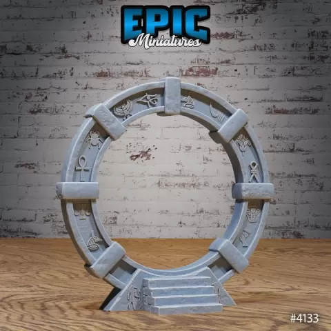 Portal Inactive / Egyptian Environment / Desert Dungeon Item / Shrine Temple Equipment / Sand Area Decoration / Dune Tile Encounter by Epic-Miniatures