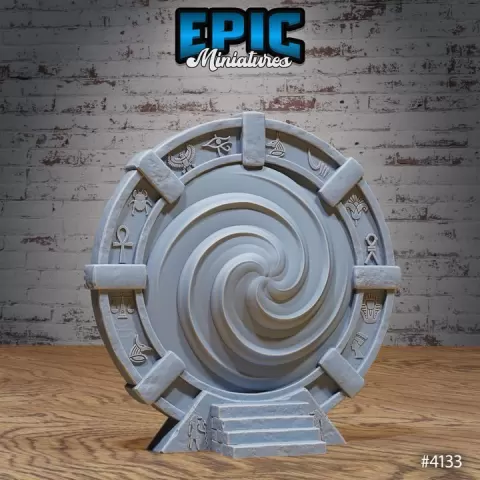 Portal Active / Egyptian Environment / Desert Dungeon Item / Shrine Temple Equipment / Sand Area Decoration / Dune Tile Encounter by Epic-Miniatures
