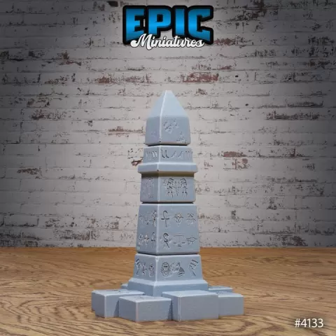 Obelisk / Egyptian Environment / Desert Dungeon Item / Shrine Temple Equipment / Sand Area Decoration / Dune Tile Encounter by Epic-Miniatures