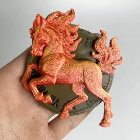 Red Fire Horse Christmas Ornament STL - 2026 Symbol of Strength and Passion for 3D Printing