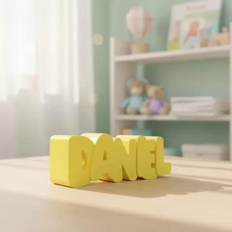 STL File, Personalized Piggy Bank, Name: DANIEL M, 3D Printing Template Gift for Newborn & Baptism, Money Box with Name