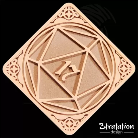 D20 Coaster Number 17 by Stratation Design