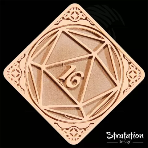 D20 Coaster Number 16 by Stratation Design