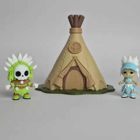 Skeleton Tribe & Female Tribe with Tipi