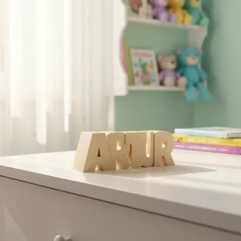 STL File, Personalized Piggy Bank, Name: ARTUR, 3D Printing Template Gift for Newborn & Baptism, Money Box with Name