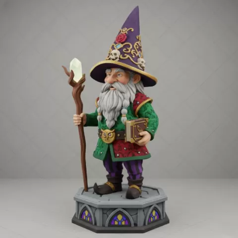 2781 Fairy Tale Gnome - Color Full-Body Figurine on Base, magic, dragon, serpent, wood, gnome, gorgon, warrior, wild, fox, monster, cat, fair, witch, werewolf, horror, beast, snake, troll, skeleton dance