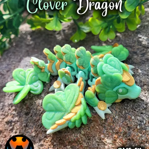 Tiny Clover Dragon by Cinderwing3D