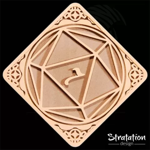 D20 Coaster Number 7 by Stratation Design