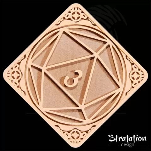 D20 Coaster Number 3 by Stratation Design