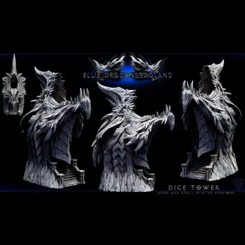 Blue Dragon Dice Tower by Mini Monster Mayhem